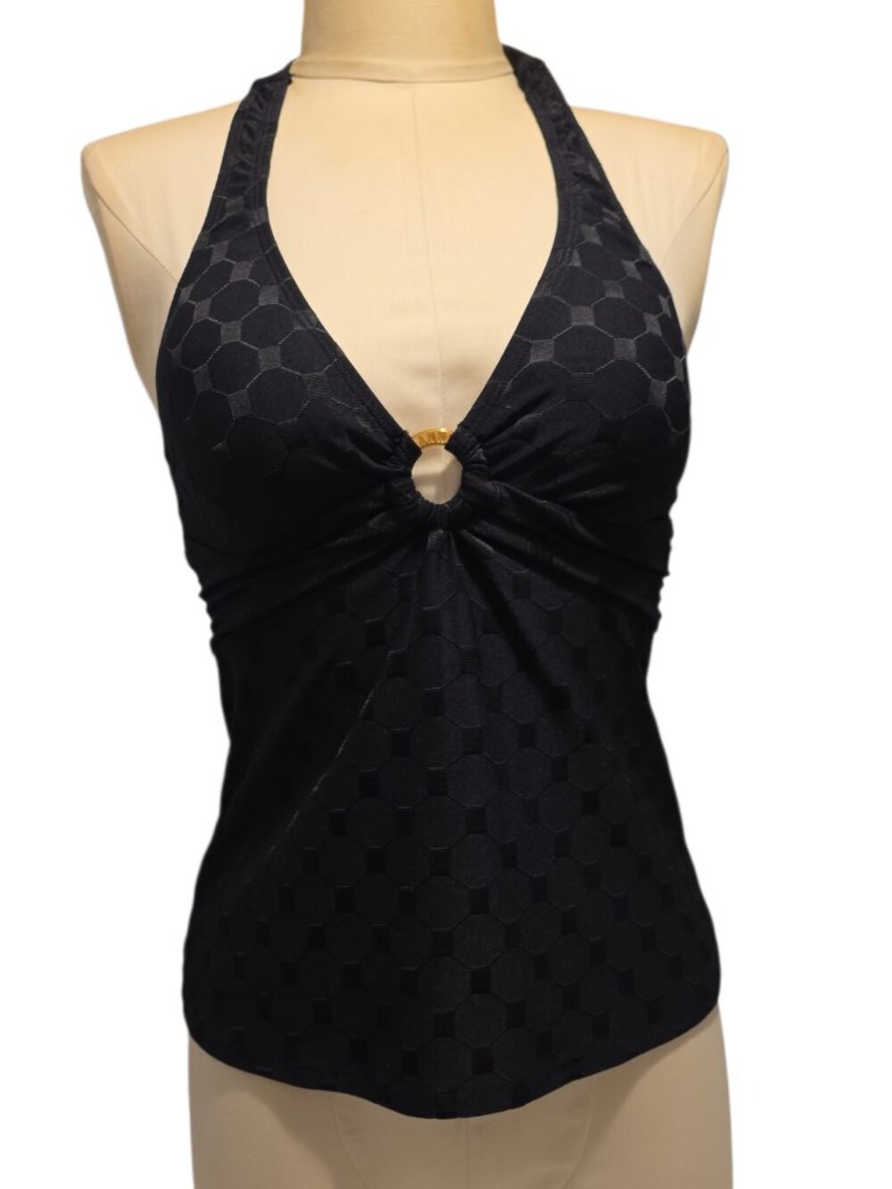 Size 8 Anne Cole Collection Tie Halter Neck Swim Tankini Top